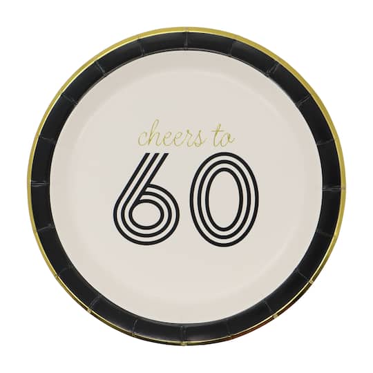 7" Cheers to 60 Snack Plates, 8ct. by Celebrate It™